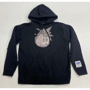 Men Lee x The Hundreds Adam Bomb logo graphic pullover cotton hoodie, M